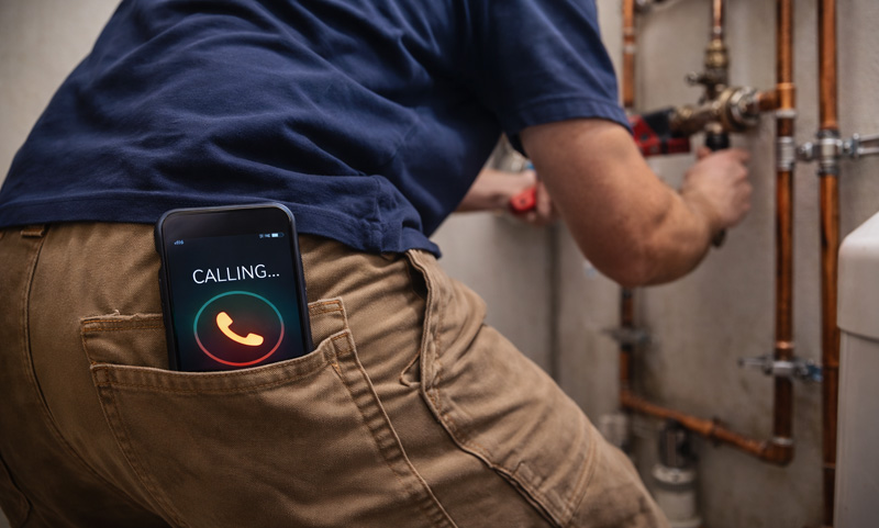 Service professional answering calls